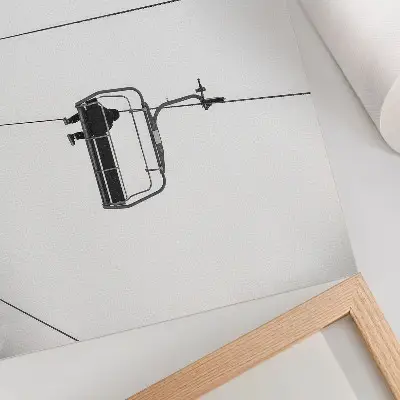 Poster med motiv av ett minimalistiskt vinterlandskap som utstrålar ensamhet och lugn