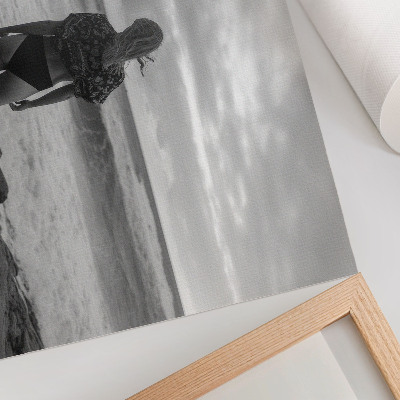 Poster till sovrum Svartvit scen med en figur vid vattnet