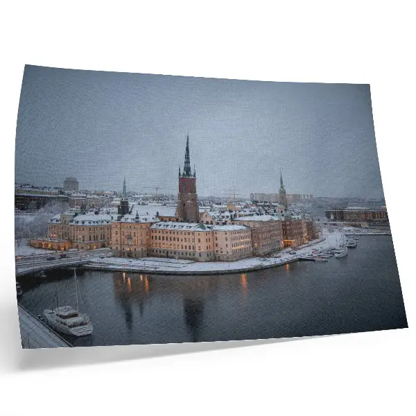 Poster pittoresk arkitektur i Vinterstaden