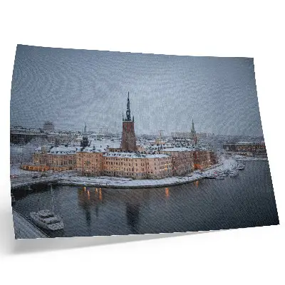 Poster pittoresk arkitektur i Vinterstaden