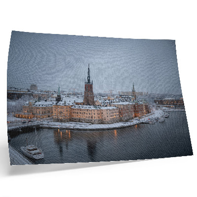 Poster Vinterstadens pittoreska arkitektur harmoni