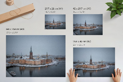 Poster Vinterstadens pittoreska arkitektur harmoni