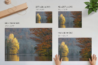 Stilren väggposter Höstfärger, sjö, fridfull atmosfär, harmoni