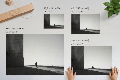 Väggposter Minimalistisk silhuett, starka skuggor, modernt utrymme