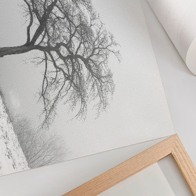 Poster Ensamt träd vinterfred minimalism harmoni