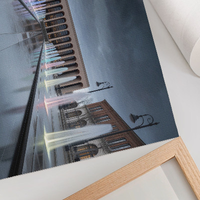 Väggposter Fontäner och modern arkitekturbelysning