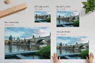 Poster till sovrum Bro över floden historisk arkitektur fred
