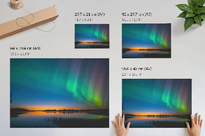 Poster Norrsken över sjön, en magisk atmosfär