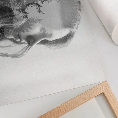 Väggposter svartvitt porträtt med subtil elegans