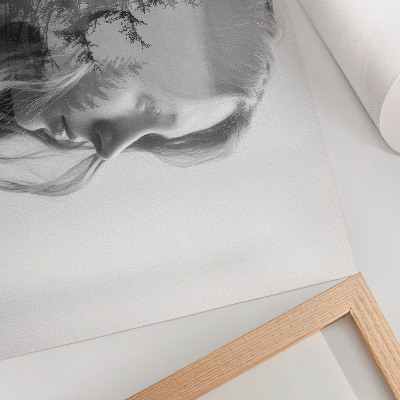 Stilren väggposter Svartvitt porträtt subtil elegans
