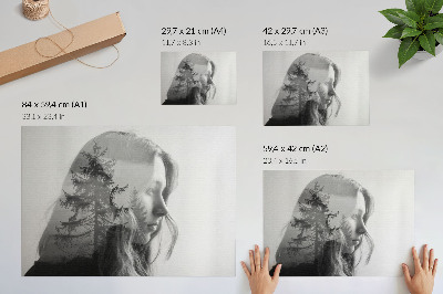 Stilren väggposter Svartvitt porträtt subtil elegans