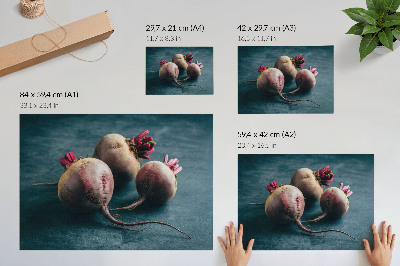 Poster Tre rödbetor minimalistisk rå skönhet av naturen