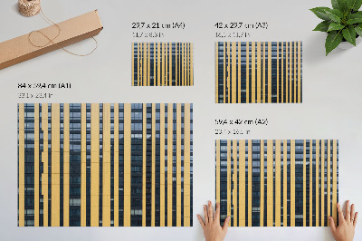 Poster Modern symmetrikontrast av gult och blått
