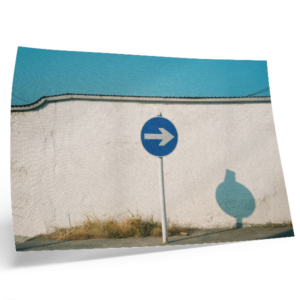 Poster till sovrum En minimalistisk skylt mot en vit vägg