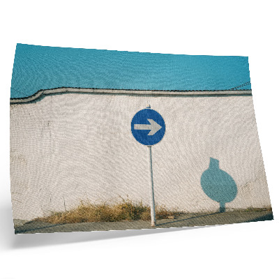 Poster till sovrum En minimalistisk skylt mot en vit vägg