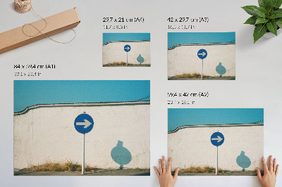 Poster till sovrum En minimalistisk skylt mot en vit vägg