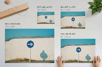 Poster till sovrum minimalistiskt motiv mot en vit vägg