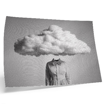 Poster Surrealistisk minimalismmotiv vitt moln
