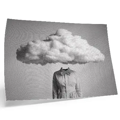 Poster surrealistiskt minimalistiskt motiv med vitt moln
