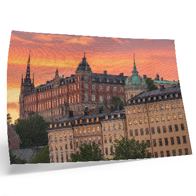 Poster Solnedgång, charmiga byggnader, historisk atmosfär