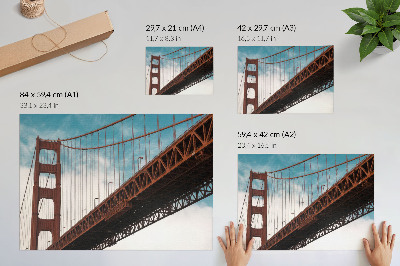 Stilren väggposter Bro med detaljer mot himlen