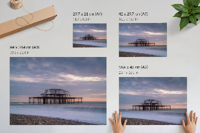 Poster Rustik byggnad vid havet i lugn och ro