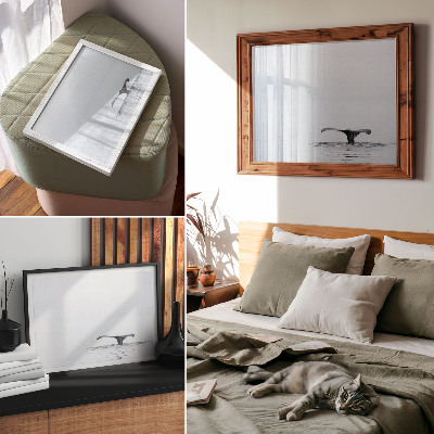 Stilren väggposter Valsvans ovanför vatten minimalism harmoni