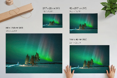 Poster Norrskenets magi, fantastiska färger och en fridfull atmosfär