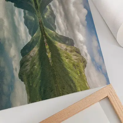 Väggposter pittoreska berg ovanför sjön med en tydlig reflektion