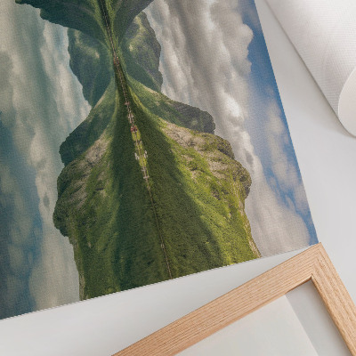 Väggposter Pittoreska berg ovanför sjön, tydlig reflektion