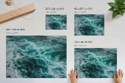 Poster Turkosa havsvågor med vitt skum