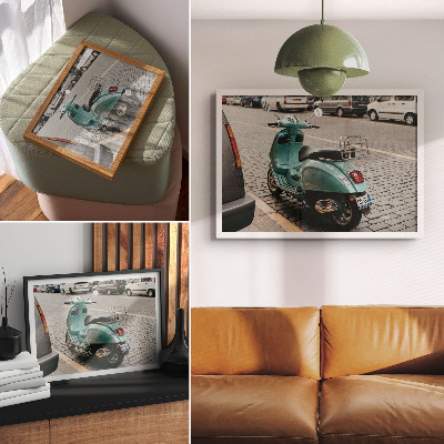 Poster till sovrum Vintage scooter kullersten gata urban bakgrund