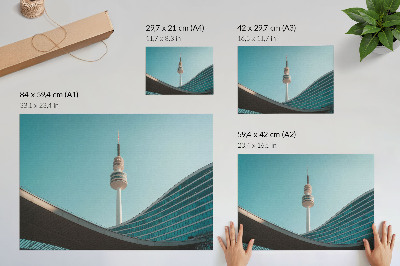Väggposter Blå himmel modern byggnad stadstorn