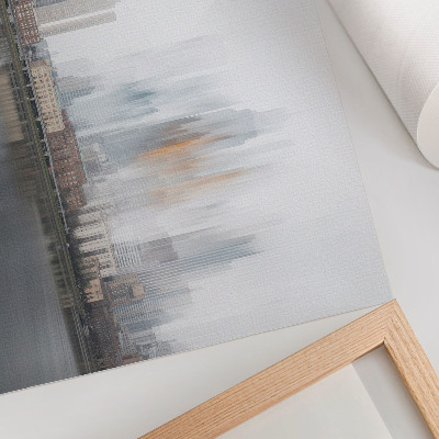 Stilren väggposter Dimmig stad pastellreflektion modernitet