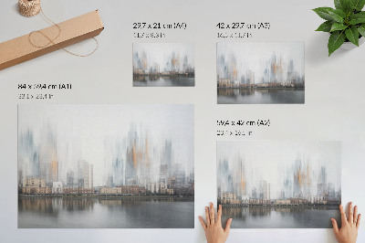Stilren väggposter Dimmig stad pastellreflektion modernitet