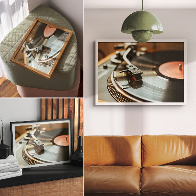 Poster till sovrum Nostalgisk vintage grammofon med musikalisk atmosfär