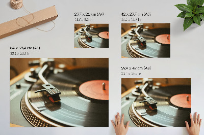 Poster till sovrum Nostalgisk vintage grammofon med musikalisk atmosfär