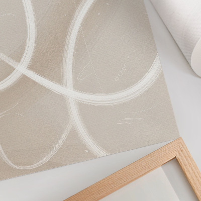 Poster Subtila beige vågor och fina linjer