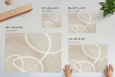 Poster Subtila beige vågor och fina linjer