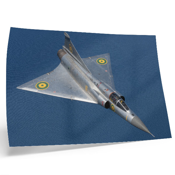Poster Ett dynamiskt militärt jetplan i luften