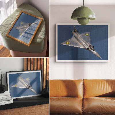 Poster Ett dynamiskt militärt jetplan i luften