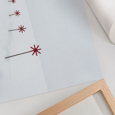 Poster till sovrum Minimalistiska vintervita och röda stjärnor