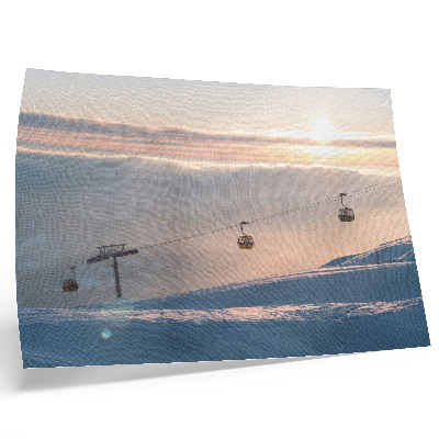 Poster Vinterlandskap med linbana