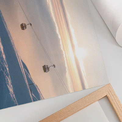 Poster Vinterlandskap med linbana