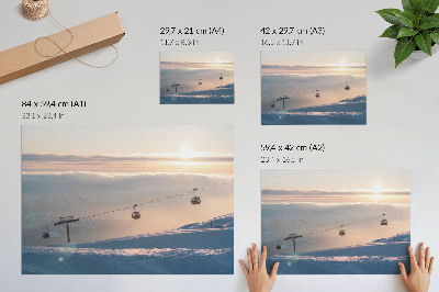 Poster Vinterlandskap med linbana