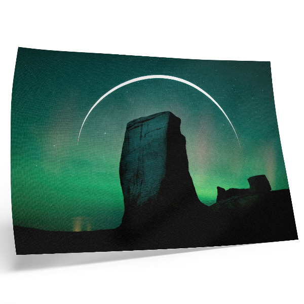 Poster till sovrum Natthimlen stenar gröna toner kosmisk atmosfär