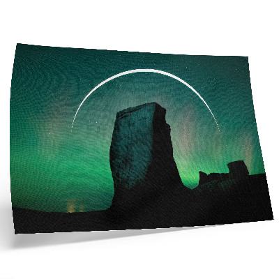 Poster till sovrum Natthimlen stenar gröna toner kosmisk atmosfär