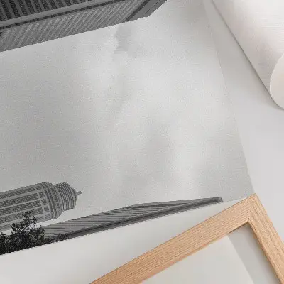 Väggposter monokroma moderna stadsskyskrapor