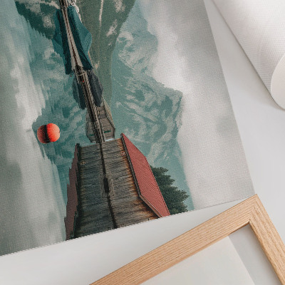 Väggposter Bergsjö reflektion fred träbåtar