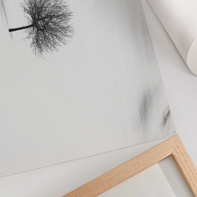 Stilren väggposter Minimalistiskt vinterträdlandskapsmotiv med harmoni